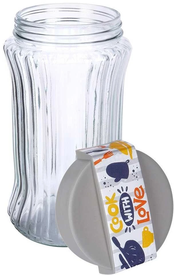 Home Styling Collection Stiklinis indas 1,6 l birių produktų saugojimui