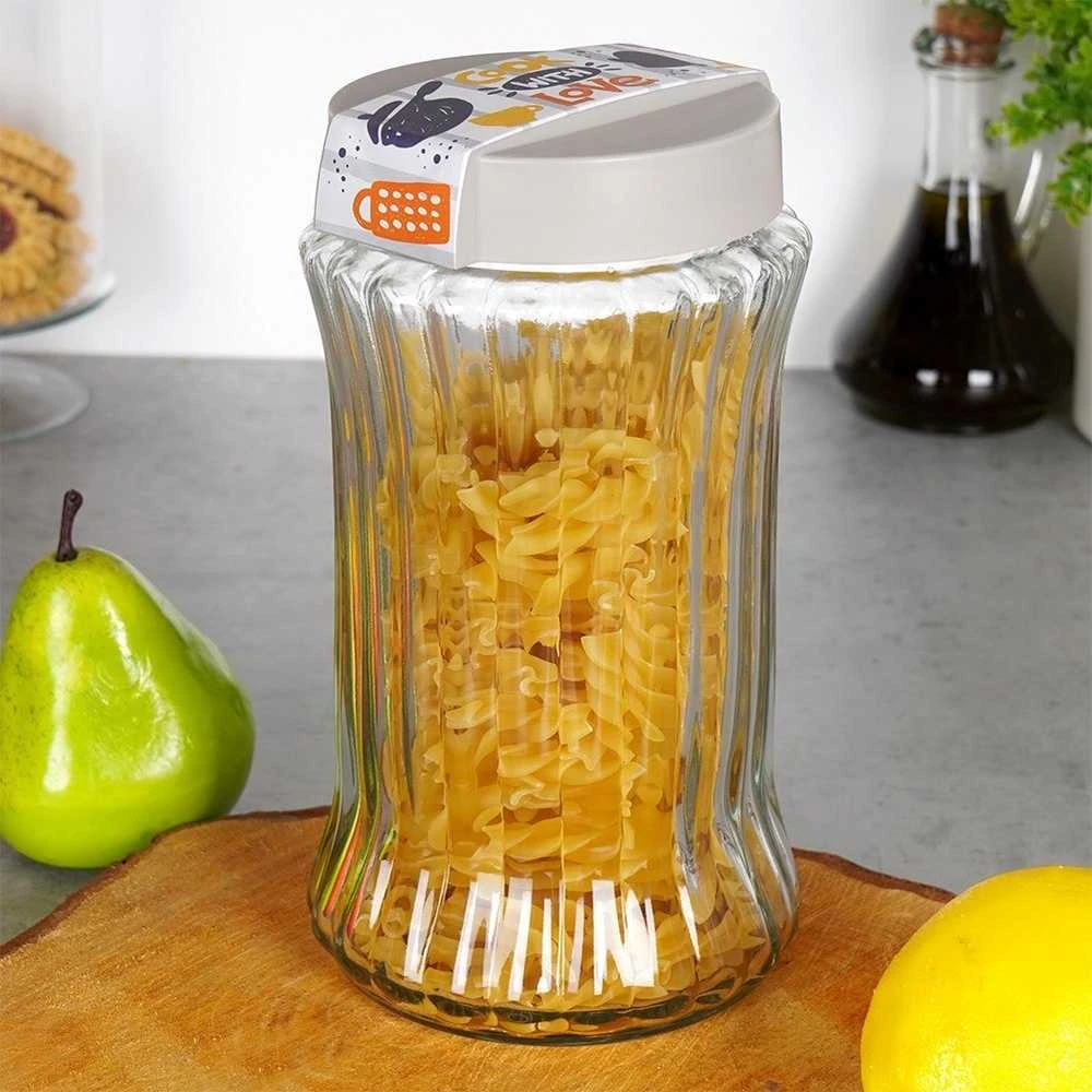 Home Styling Collection Stiklinis indas 1,6 l birių produktų saugojimui