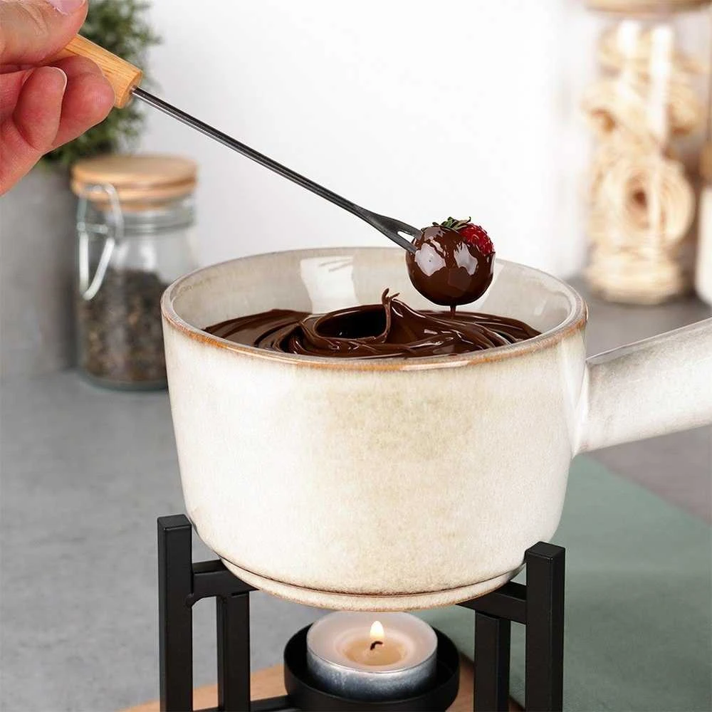 Home Styling Collection Porceliano fondiu rinkinys 450 ml su šakutėmis