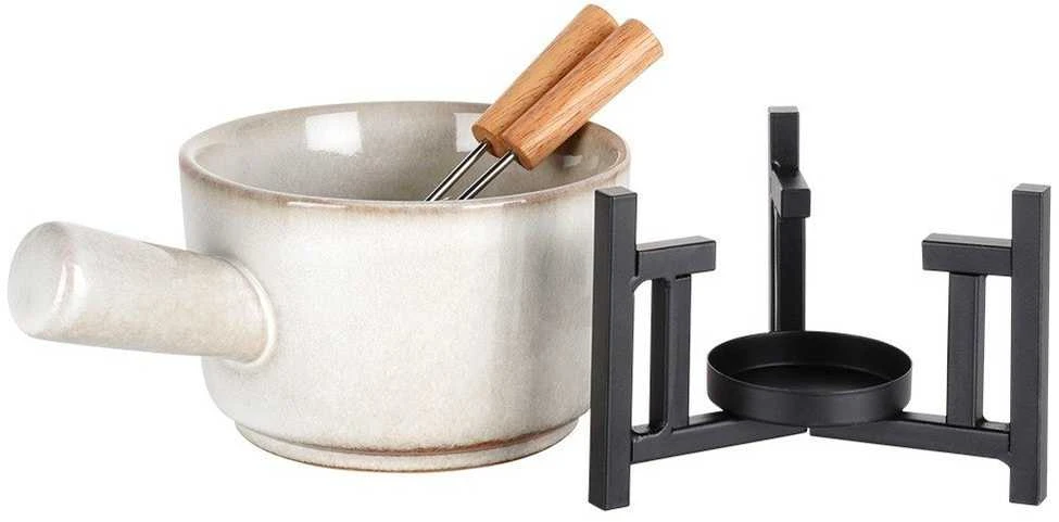 Home Styling Collection Porceliano fondiu rinkinys 450 ml su šakutėmis