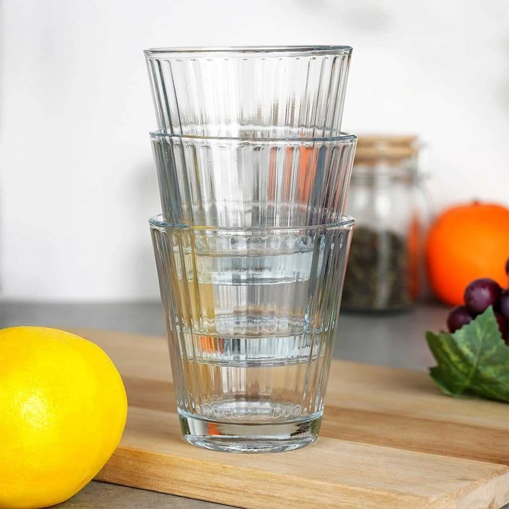 Excellent Houseware Stiklinės 220 ml 3 vnt. - Klasikinės, skaidrus stiklas