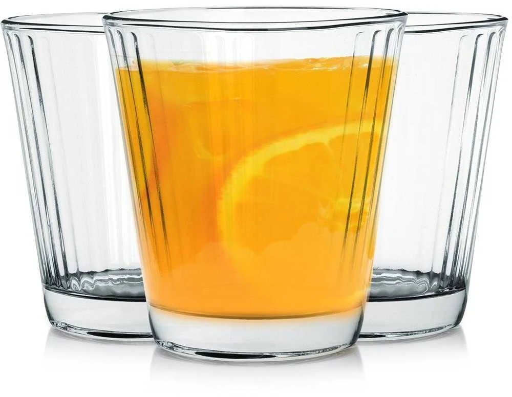 Excellent Houseware Stiklinės 220 ml 3 vnt. - Klasikinės, skaidrus stiklas