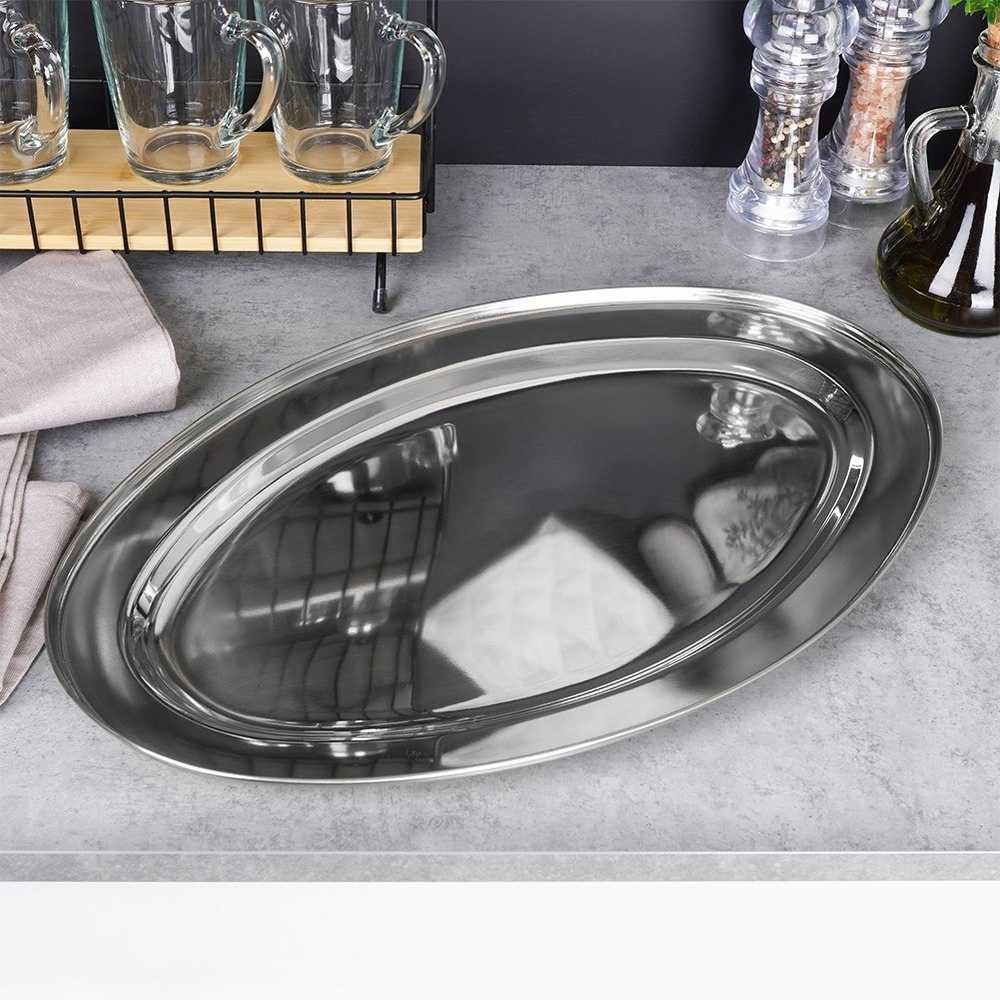 Eh Excellent Houseware Plieninis serviravimo padėklas ovalus 44x29 cm
