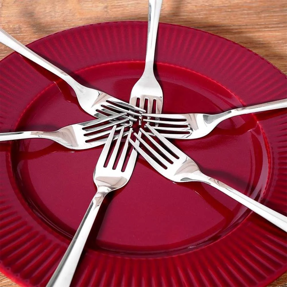 Excellent Houseware Plieninės desertinės šakutės 6 vnt. - Naudojamos, lengvai valomos