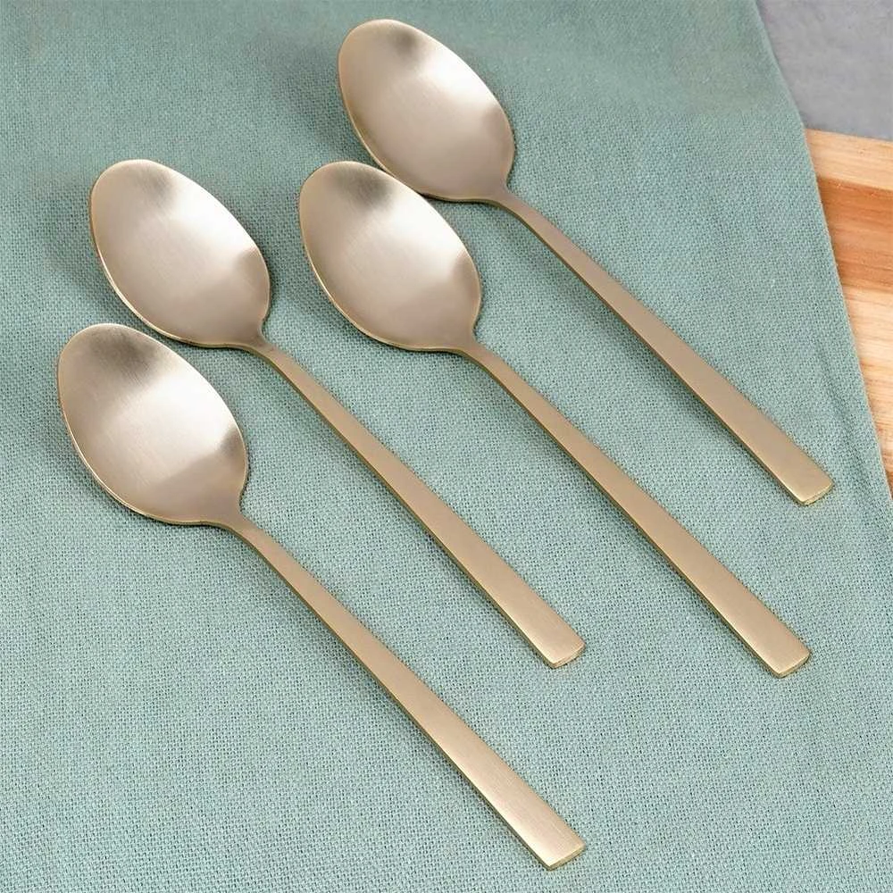 Get It Theelepels Edelstaal Gouden 4 vnt. - Tešlos - Kavos šaukštai - Stalo įrankiai