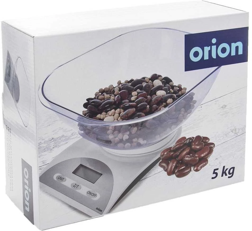 Orion Elektroninės virtuvinės svarstyklės su dubeniu 5kg