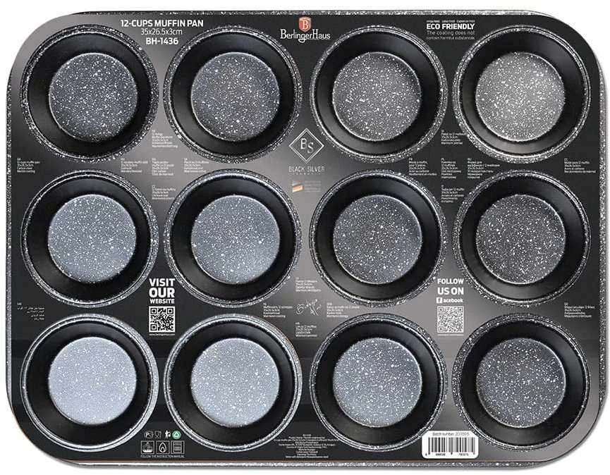 Berlinger Haus Forma do muffinek Juodas Rose Collection BH/1436 universalus