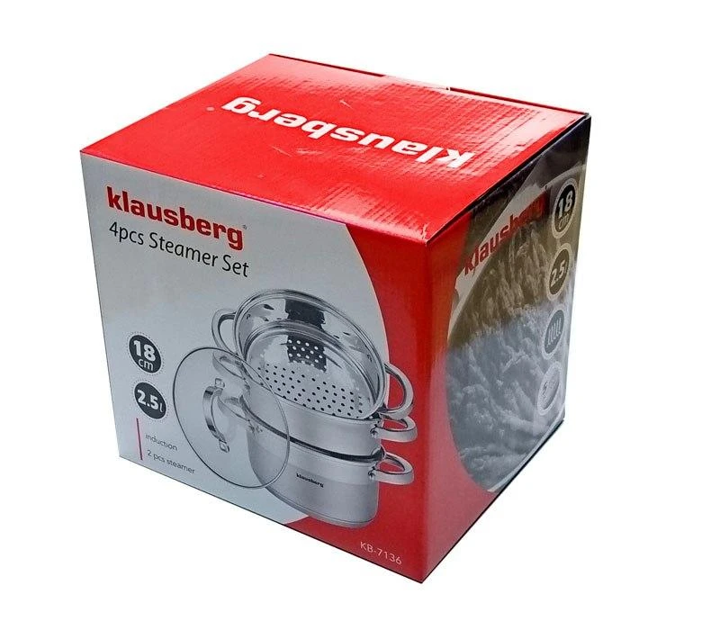 Puodas Plieninis garintuvas, 4 vnt. rinkinys, 18 cm skersmuo, Klausberg