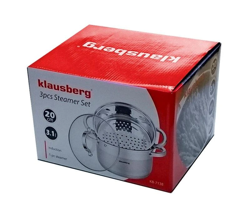 Puodas Plieniniai garintuvai, 3 vnt. rinkinys, 20 cm skersmens, Klausberg