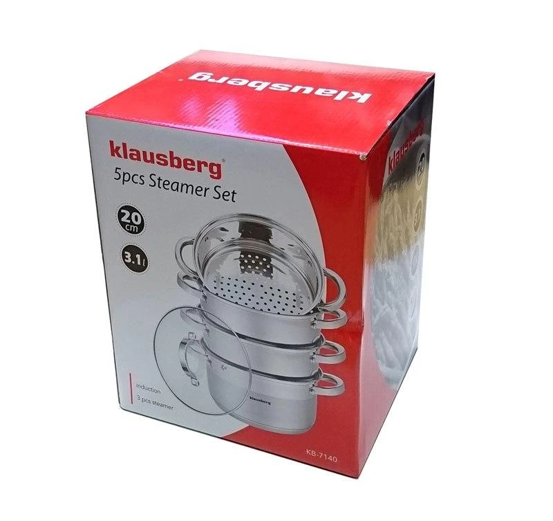 Puodas Plieniniai garintuvai, 5 vnt. rinkinys, 20 cm skersmens, Klausberg
