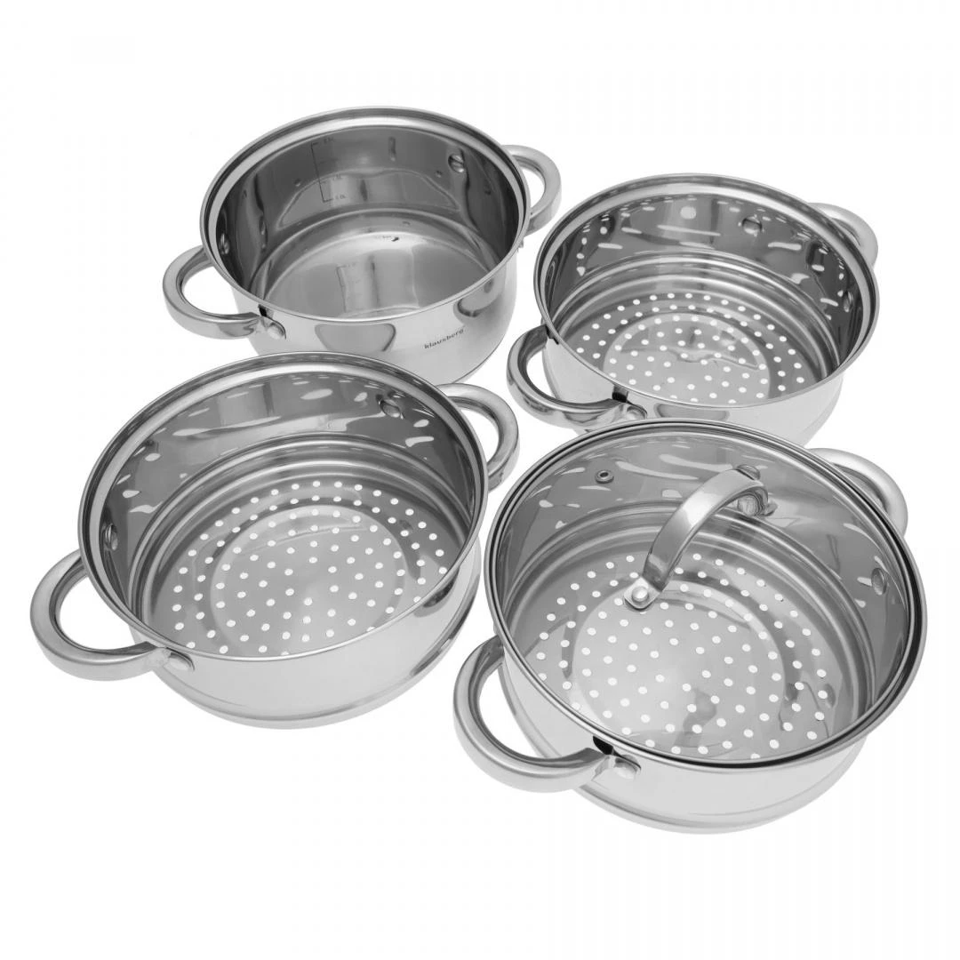 Puodas Plieniniai garintuvai, 5 vnt. rinkinys, 20 cm skersmens, Klausberg