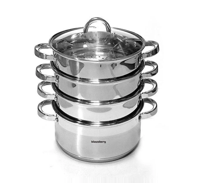 Puodas Plieninis garintuvas, 5 vnt. rinkinys, 22 cm skersmuo, Klausberg