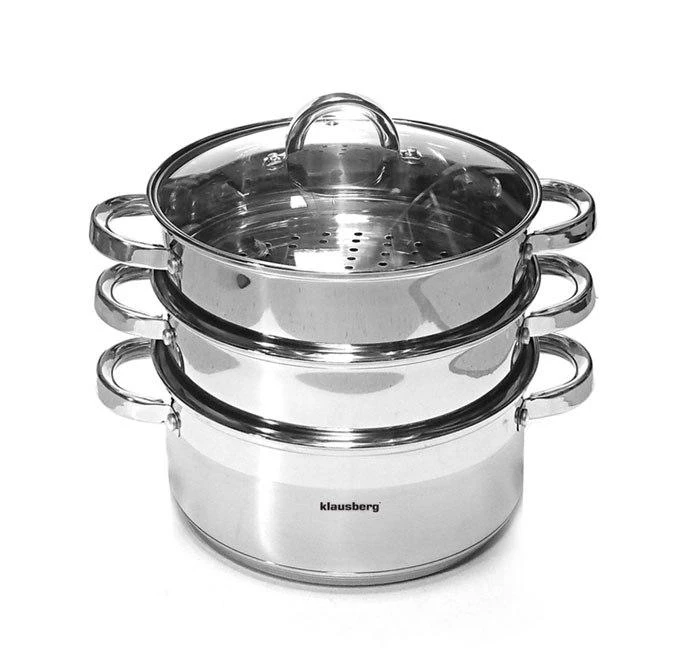 Puodas Plieninis garintuvas, 4 vnt. rinkinys, 24 cm skersmuo, Klausberg
