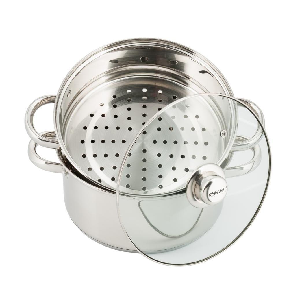 King Hoff Puodas do gotowania na parze, stal komplektas 3 elementy śr.18cm 2,5l kinghoff