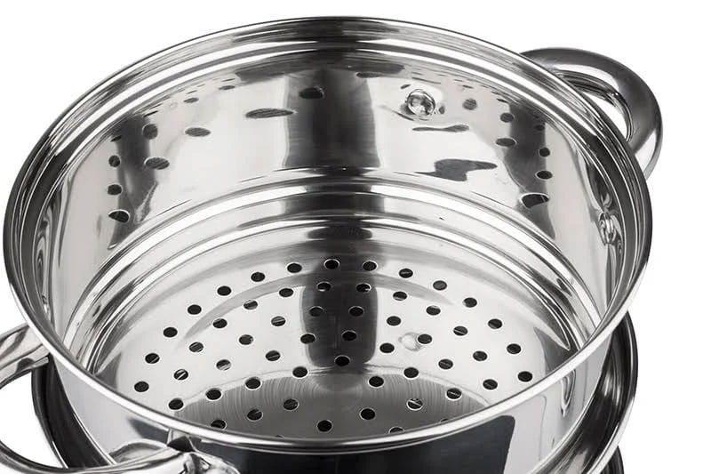 King Hoff Puodas do gotowania na parze, stal komplektas 3 elementy śr.18cm 2,5l kinghoff