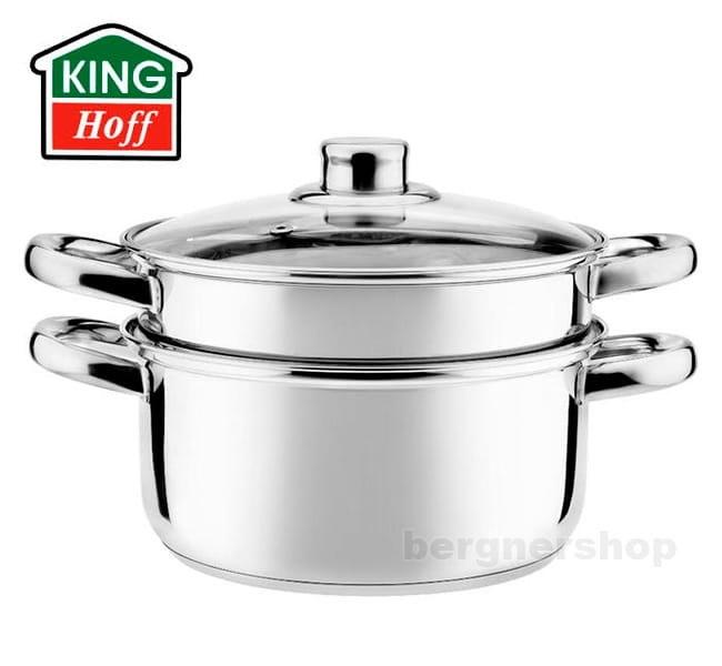 King Hoff Puodas do gotowania na parze, stal komplektas 3 elementy śr.18cm 2,5l kinghoff