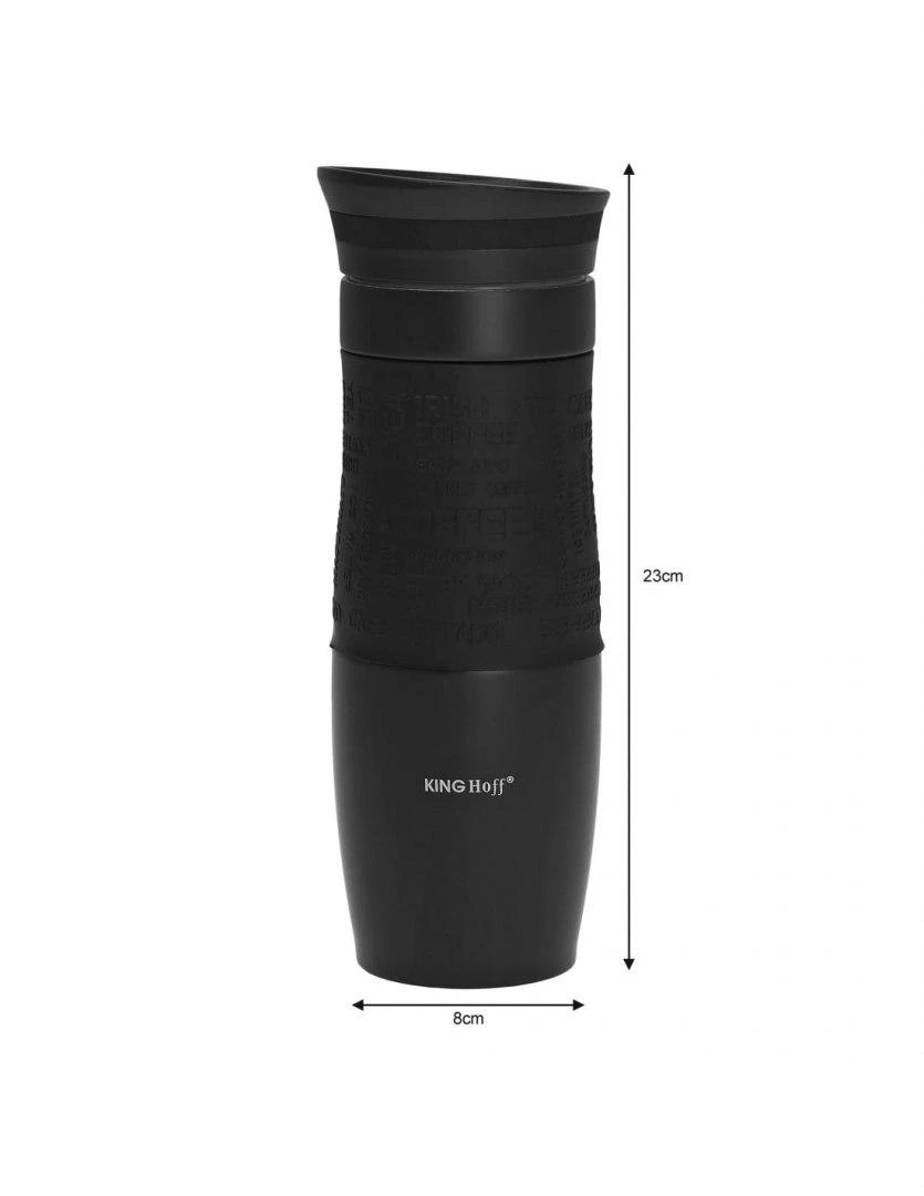 Kubek Puodelis „Kinghoff“ termo puodelis, juodas, 500 ml