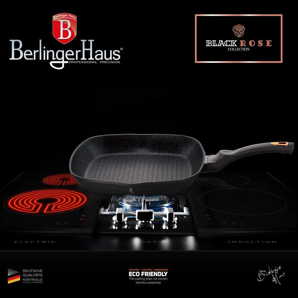 Berlinger Haus grilio keptuvė Juodas Rose 28cm
