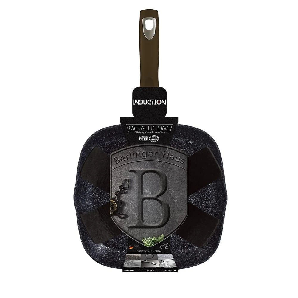 Berlinger Haus grilio keptuvė blizganti juoda 28cm