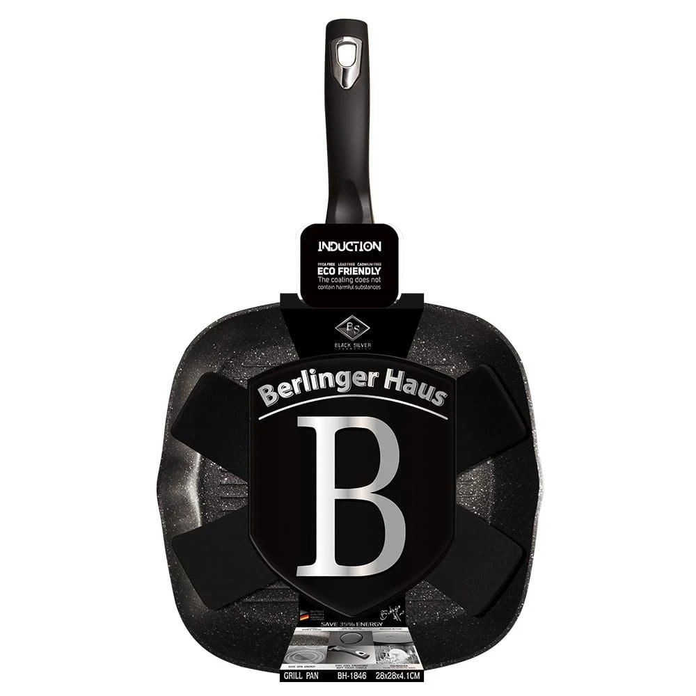 Berlinger Haus kepsninė juoda sidabrinė 28cm