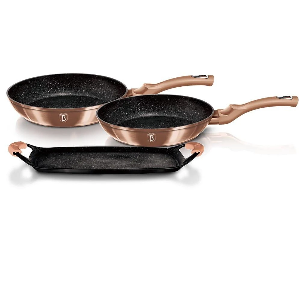 Keptuvė Berlinger Haus grilio Metallic Line Rose Gold Edition 26cm 3vnt.