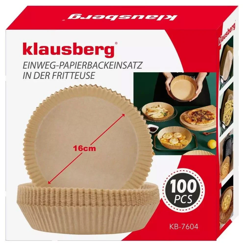 Kasetė Popierinis kepimo įdėklas gruzdintuvei, 16 cm skersmens, Klausberg