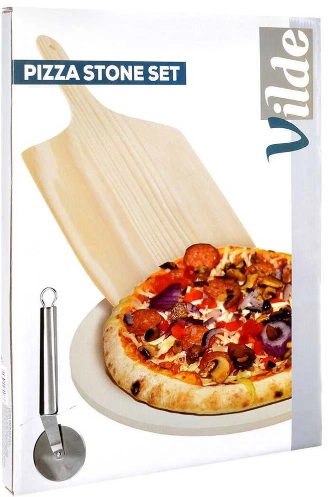 Excellent Houseware Vilde Picos kepimo akmuo ugniai atsparus su ližė ir peiliu (3 dalių rinkinys)