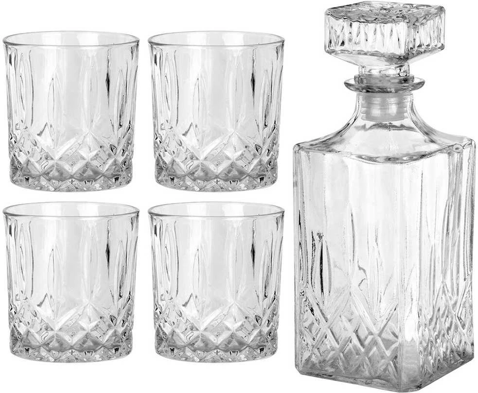 Stiklinis grafinas su keturiomis stiklinėmis Vilde 900 ml + 4x300 ml