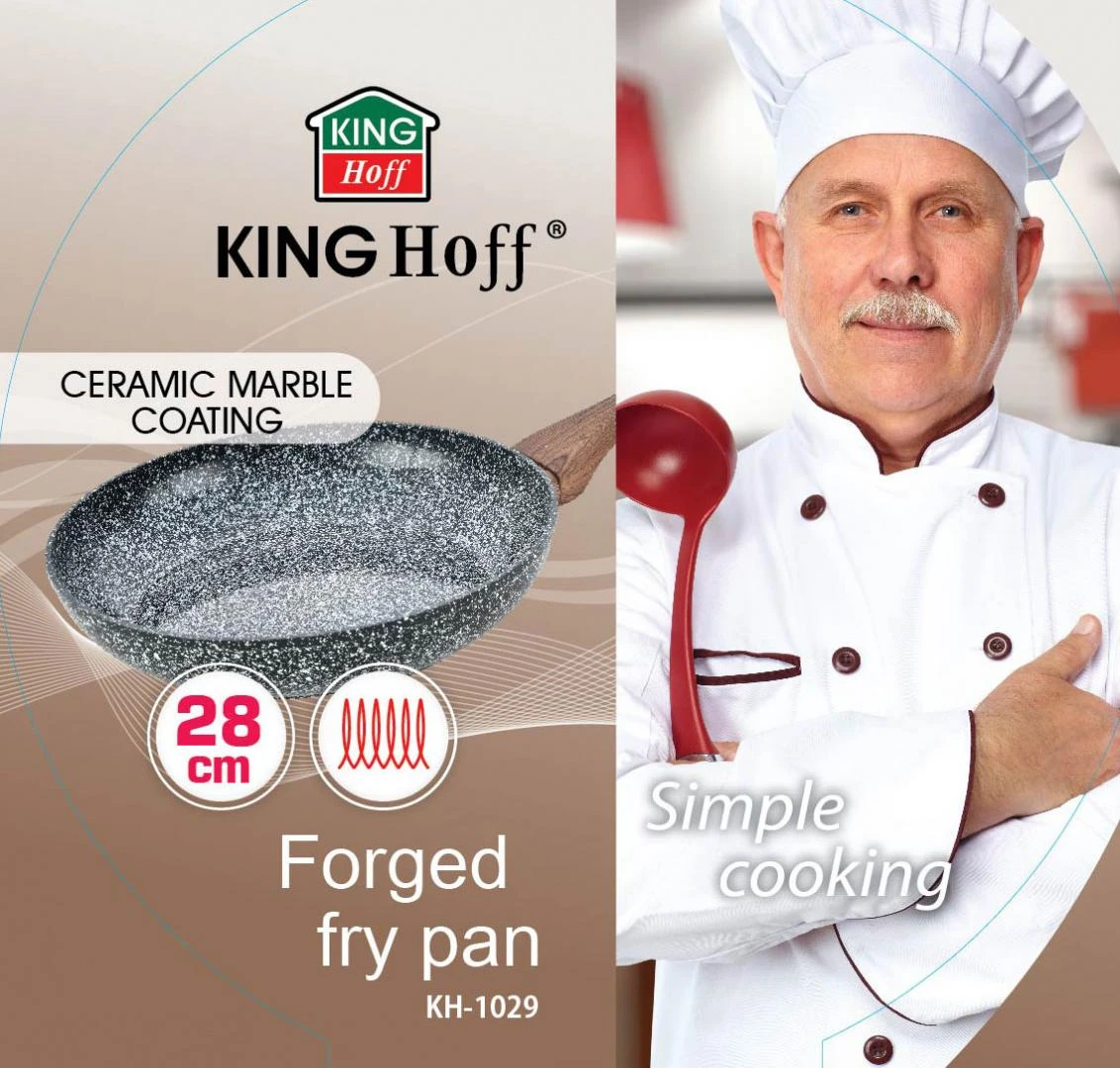 King Hoff Keptuvė „Kinghoff“ aliuminio keptuvė, pilko marmuro, 28 cm skersmens