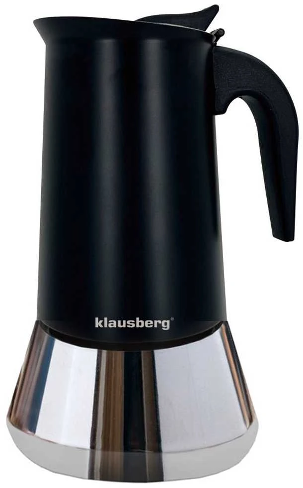 Klausberg espresso kavinukas, juodas ir plieninis