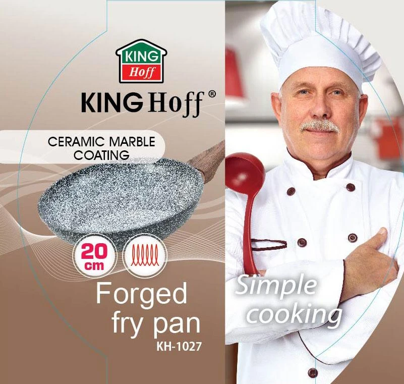 King Hoff Keptuvė Kinghoff aliuminio keptuvė, pilko marmuro, skersmuo 20cm