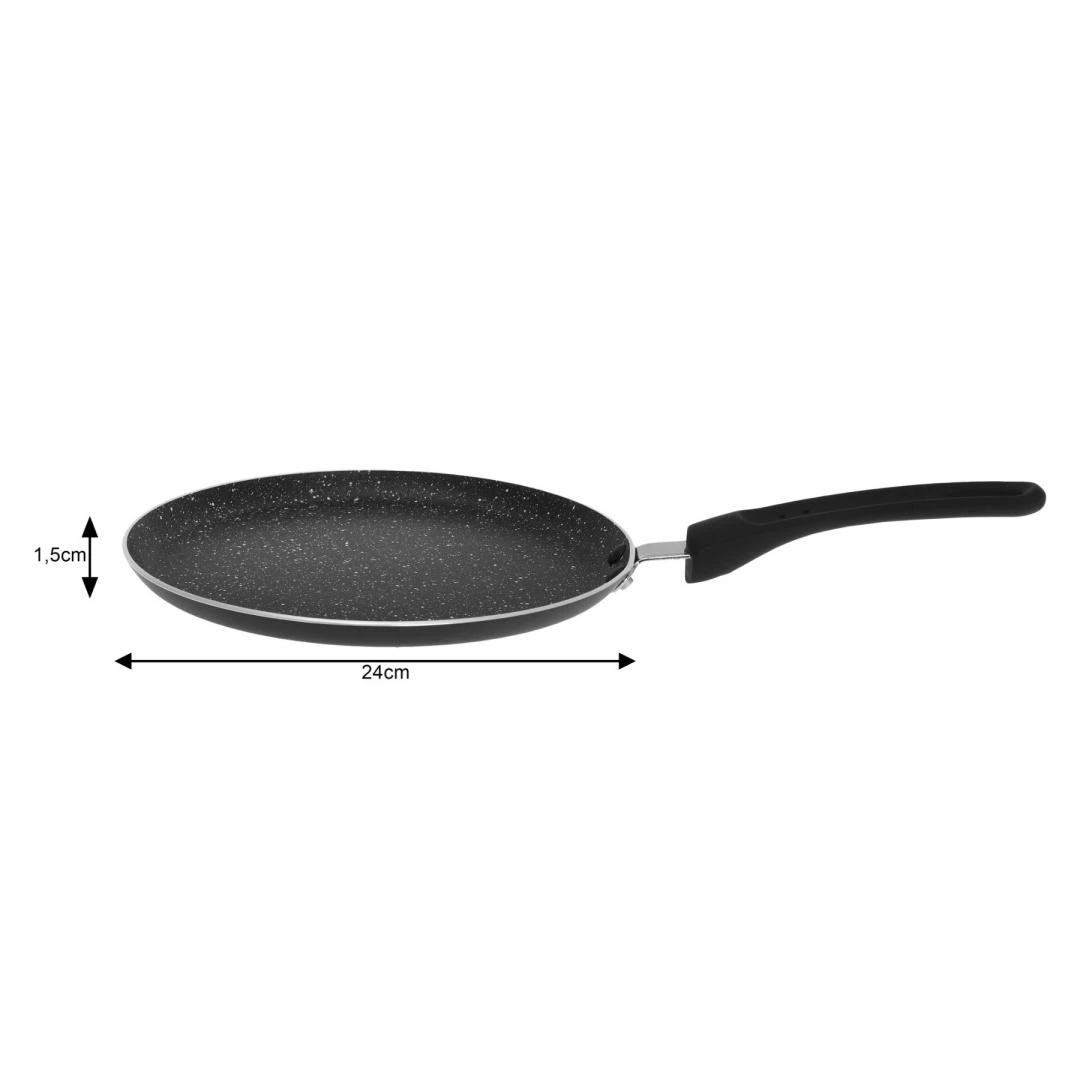 King Hoff Keptuvė Blynų kepimo forma, 22 cm skersmens, aliuminio, juodo marmuro, „Kinghoff“