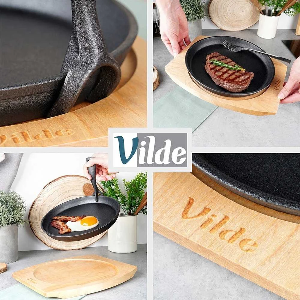 Vilde Gili puodas 22 cm su mediniu padėkliuku