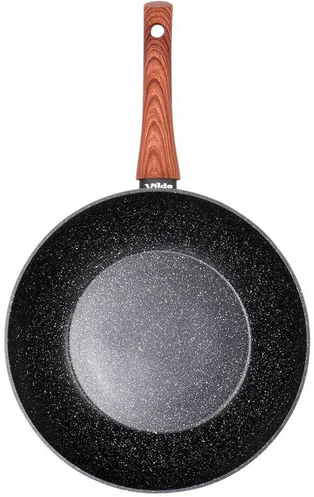 Keptuvė wok Vilde Juodas&amp;Wood 28 cm
