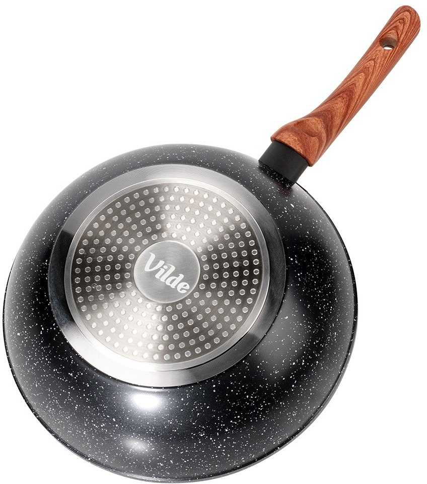 Keptuvė wok Vilde Juodas&amp;Wood 28 cm