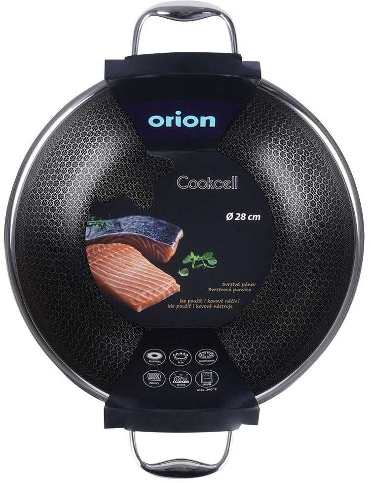 Orion plieninė wok keptuvė 28 cm su nepridegančia danga