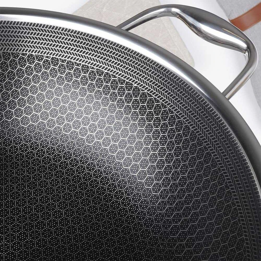 Orion plieninė wok keptuvė 28 cm su nepridegančia danga