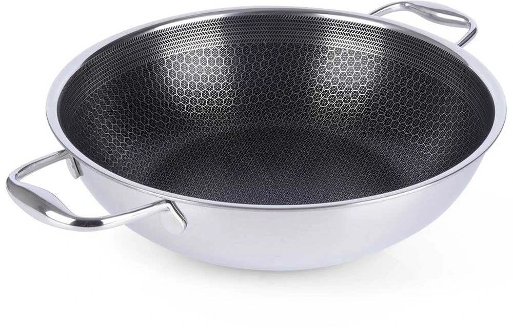Orion plieninė wok keptuvė 28 cm su nepridegančia danga