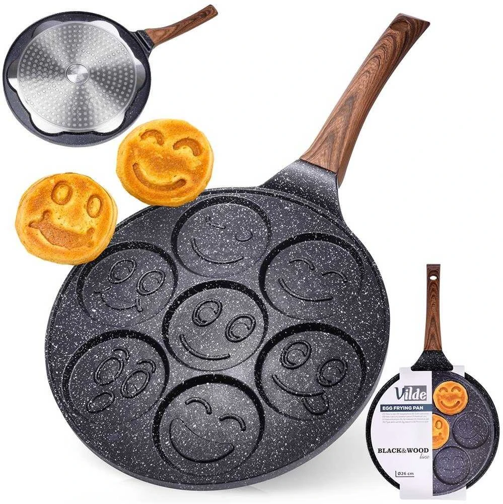 Vilde Keptuvė kiaušiniams granitinė neprideganti Juodas&WOOD 26 cm