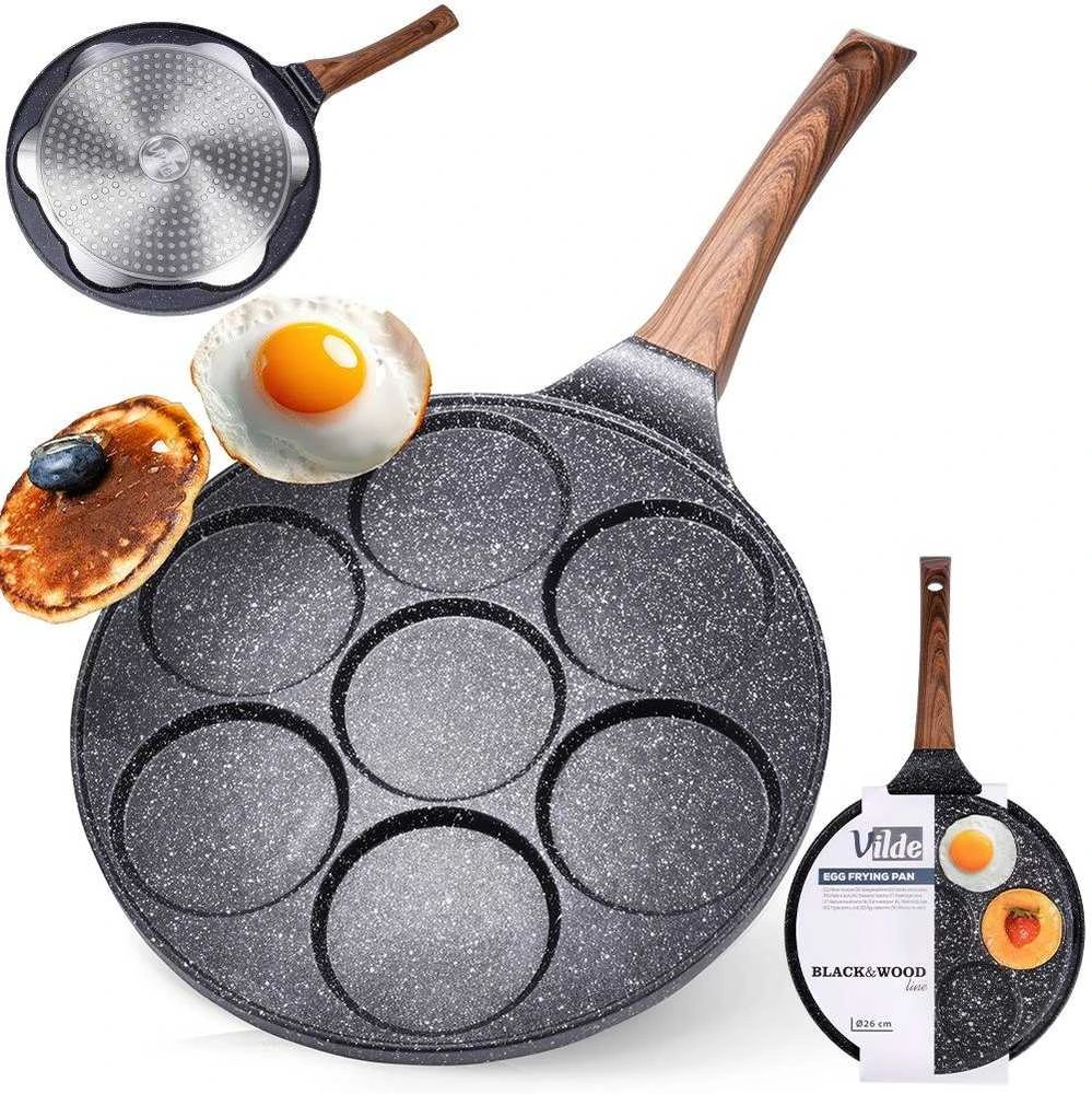 Vilde Keptuvė kiaušiniams granitinė neprideganti Juodas&WOOD 26 cm