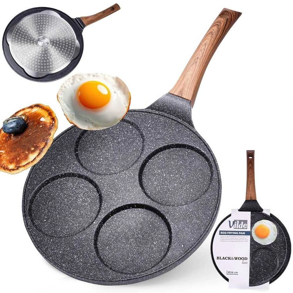 Vilde Keptuvė kiaušiniams granitinė neprideganti Juodas&WOOD 26 cm