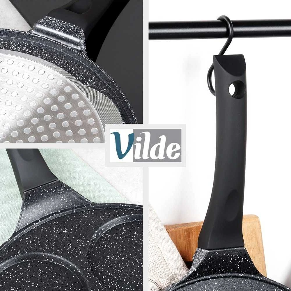 Kiaušinių ir blynų keptuvė Vilde Juodas Line 26 cm