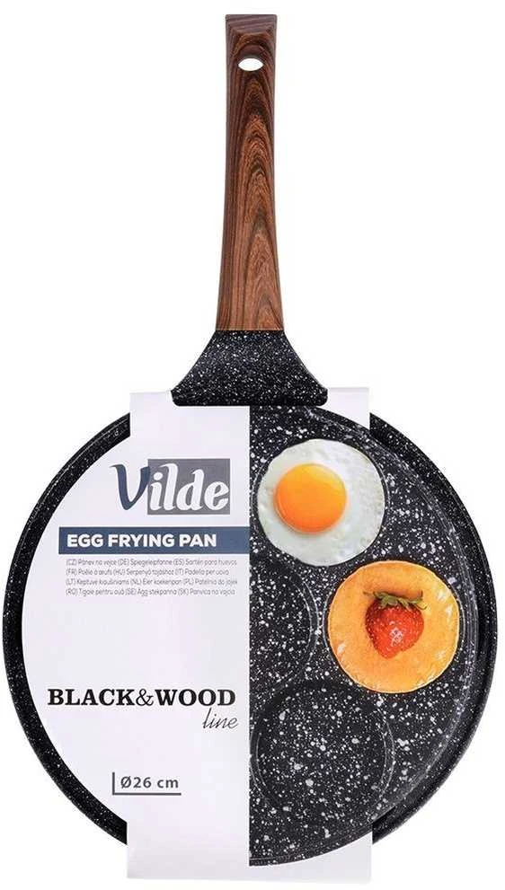 Vilde Keptuvė kiaušiniams granitinė neprideganti Juodas&WOOD 26 cm