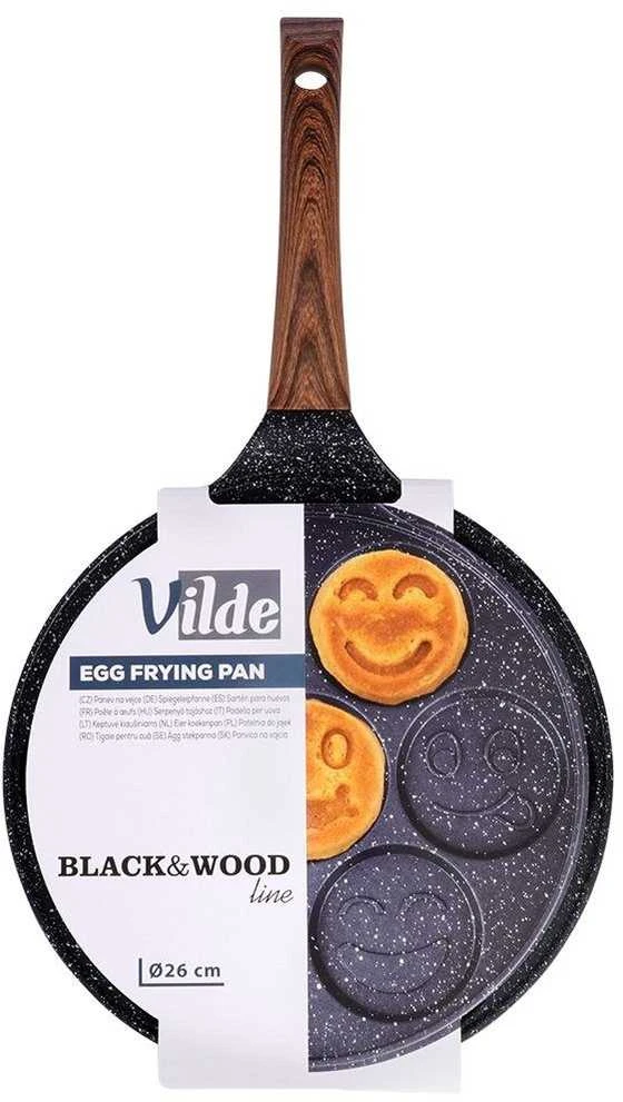 Vilde Keptuvė kiaušiniams granitinė neprideganti Juodas&WOOD 26 cm