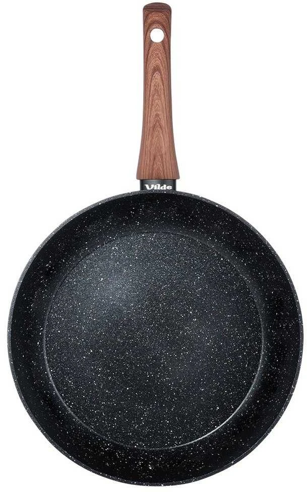 Keptuvė Vilde Juodas&amp;Wood 28 cm aliuminė su granitine danga