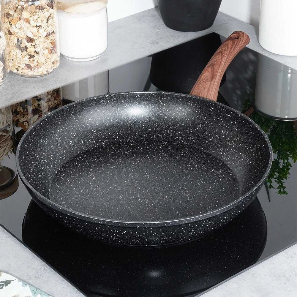 Keptuvė Vilde Juodas&amp;Wood 32 cm su granitine danga