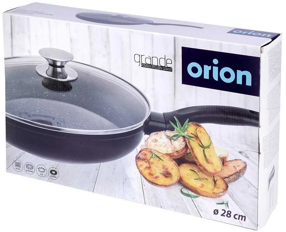 Orion granitinė keptuvė su stikliniu dangteliu 28 cm