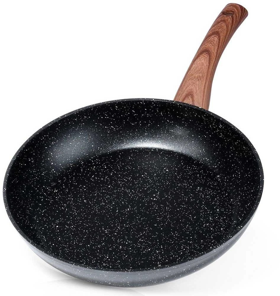 Keptuvė Vilde Juodas&amp;amp;Wood 26 cm aliuminė su granitine danga