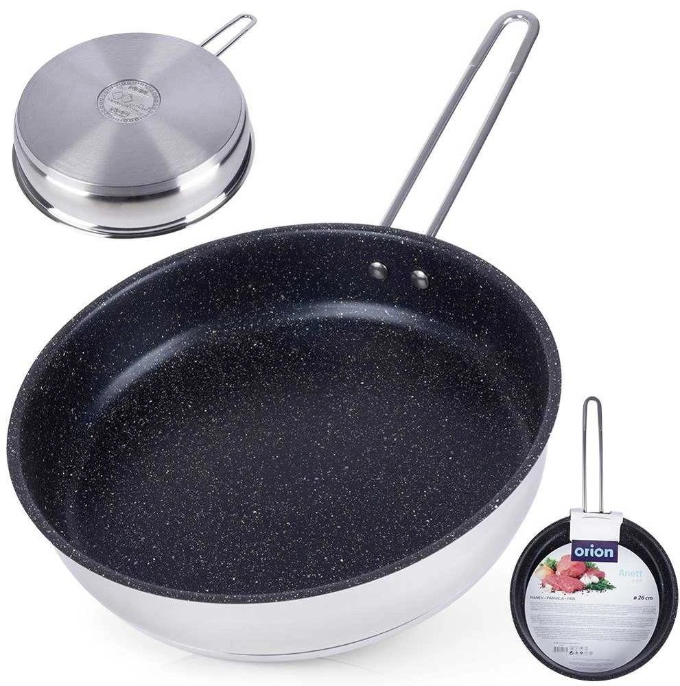 Orion Plieninė keptuvė GRANDE 26 cm Granito danga