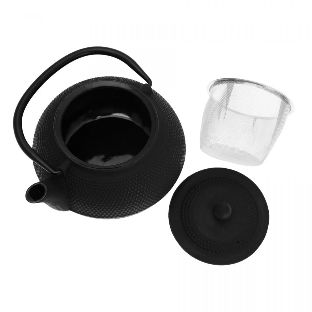 King Hoff Imbryk Arbatinukas su sieteliu, ketaus, 850 ml, juodas kinghoff